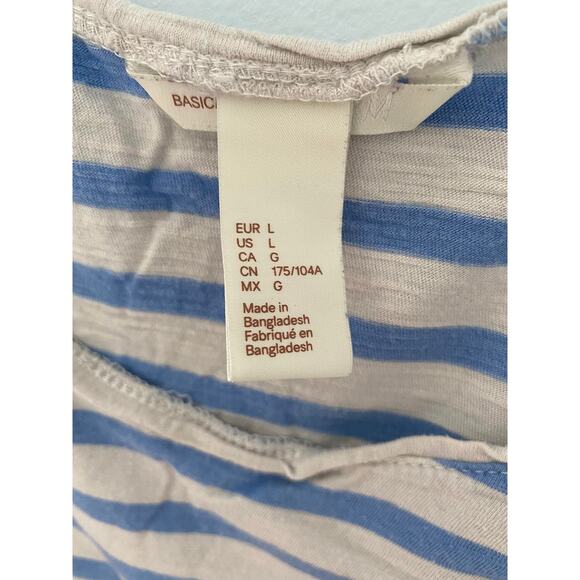 Womens H&M Blue Stripped Tank Size Large Pre Owned - Picture 3 of 3